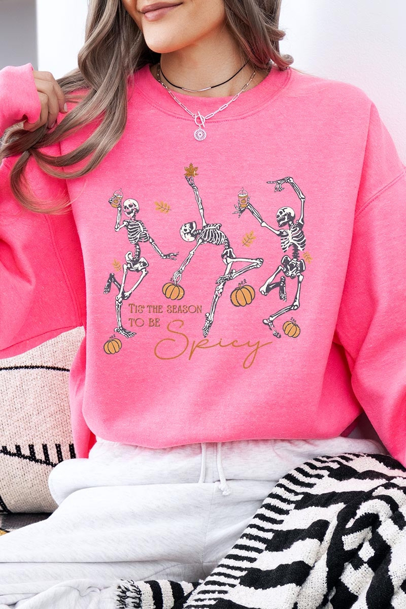 UL180-E3123 Halloween Skeleton Graphic Sweatshirt $20