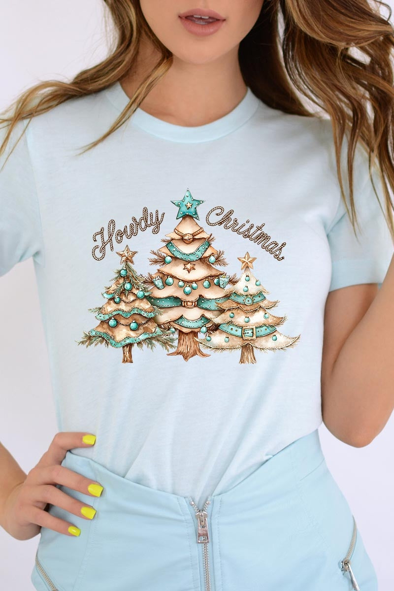 US3001-E3185 Howdy Christmas Graphic Tee $12.5