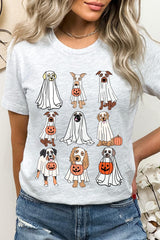 US3001P-E3106 Halloween Ghost Dog Graphic Plus Tee $16