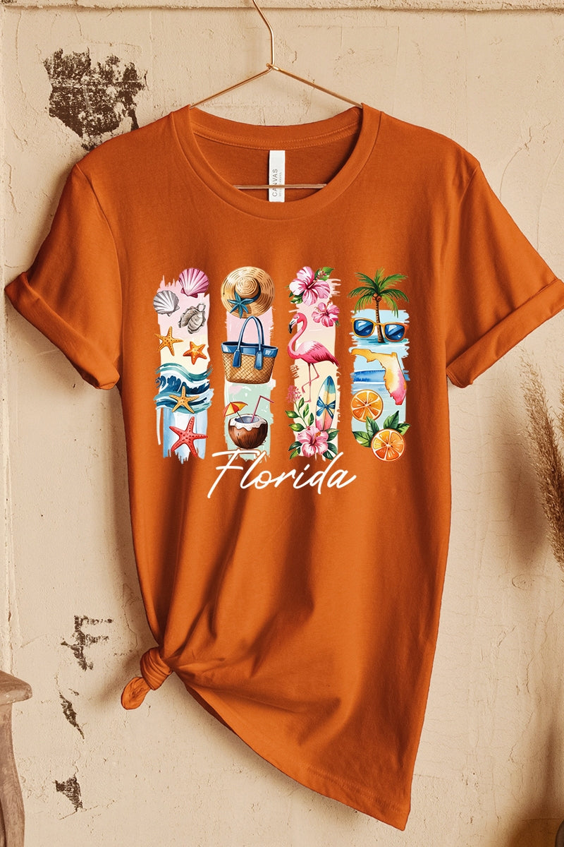 US3001P-E3061FL Florida State Brushstroke Graphic Plus Tee $16