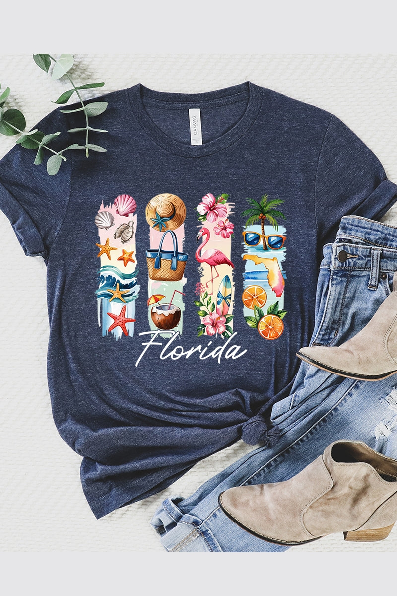 US3001P-E3061FL Florida State Brushstroke Graphic Plus Tee $16
