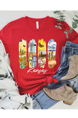 US3001-E3061KS Kansas State Brushstroke Graphic Tee $12.5