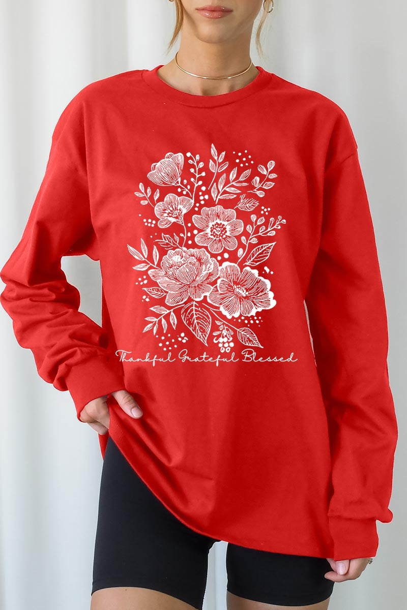 UL240P-E3155 Neutral Thanksgiving Graphic Plus Long Sleeve Tee $17