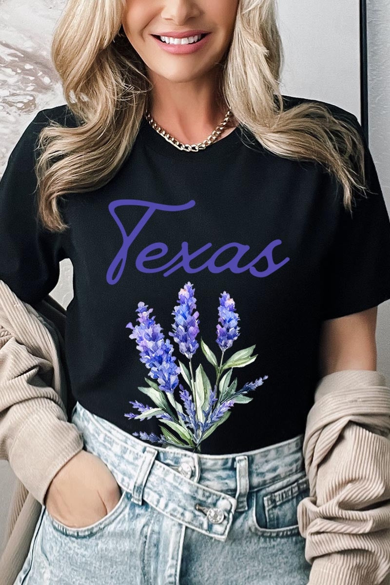 US3001P-E3060 Texas Bluebonnet Graphic Plus Tee $16