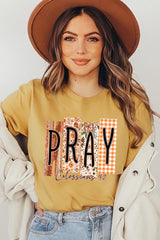 US3001-E3166 Pray Fall Christian Graphic Tee $12.5
