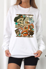 UL240P-E3096 Vintage Western Collage Plus Long Sleeve Tee $17