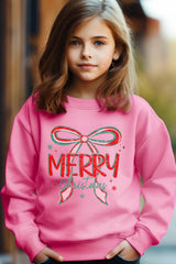 UL180B-E3197Z Merry Christmas Bow Kids Graphic Sweatshirt $20