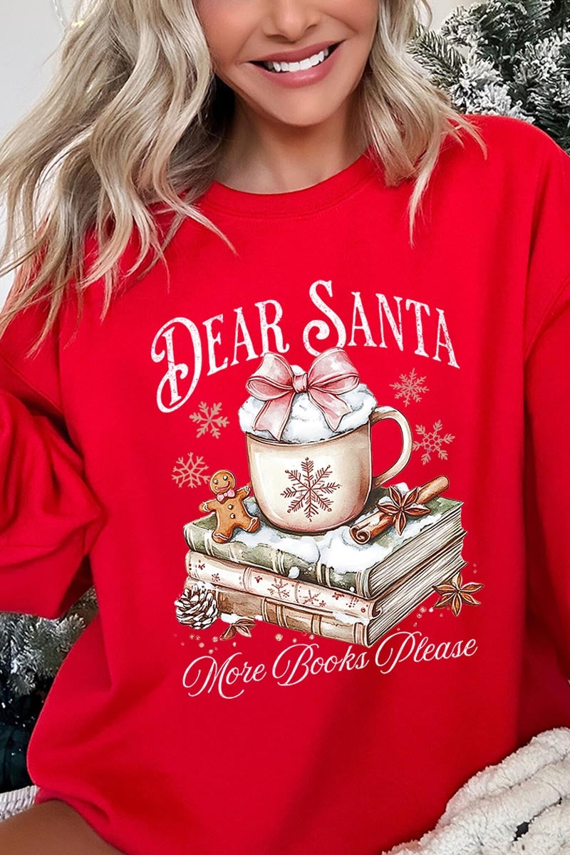 UL180-E3205 Dear Santa Books Graphic Sweatshirt $20
