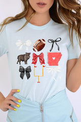 US3001P-E3077 Arkansas Football Graphic Plus Tee $16