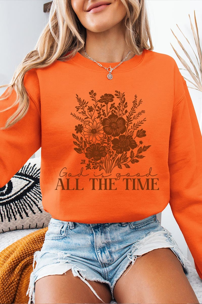UL180-E3116 God Is Good Floral Graphic Sweatshirt $20