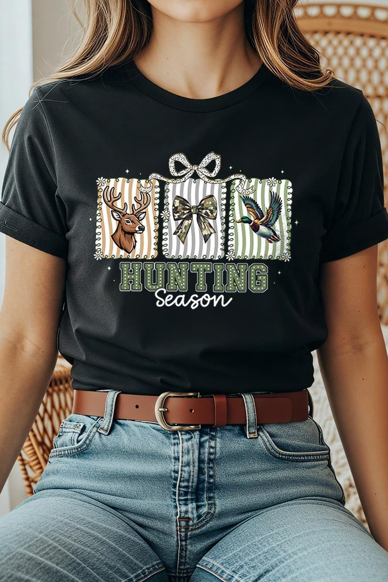 US3001-E3192 Deer & Duck Hunting Season Graphic Tee $12.5