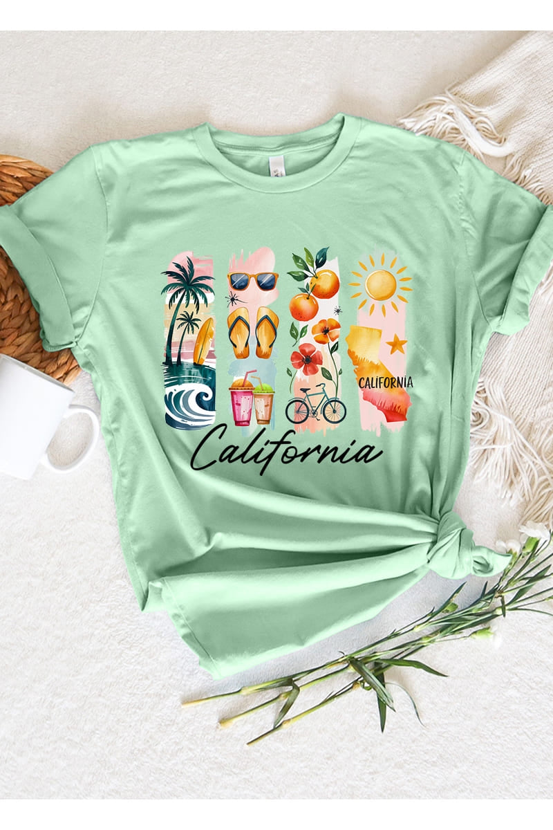 US3001-E3061CA California State Brushstroke Graphic Tee $12.5