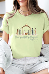 US3001P-E3183 Nativity Gift Graphic Plus Tee $16