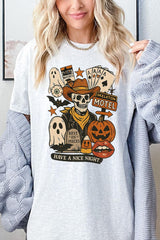 5000-E3107 Spooky Western Skeleton Graphic Heavy Cotton Tee $9