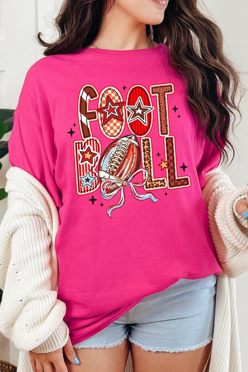 5000-E3053 Brushstroke Football Graphic Heavy Cotton Tee $9