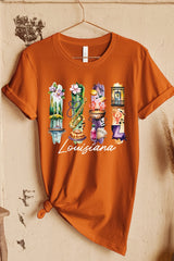 US3001P-E3061LA Louisiana State Brushstroke Graphic Plus Tee $16