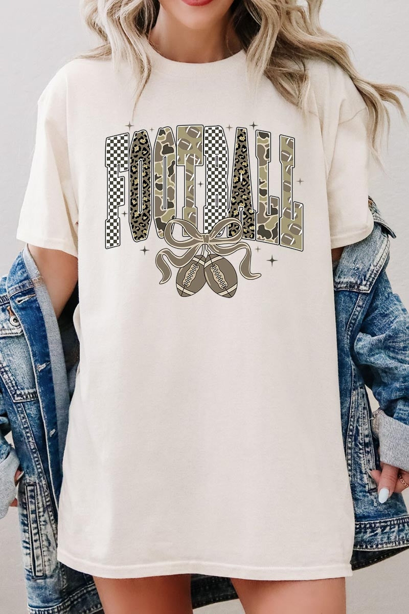 5000-E3132 Camo Football Graphic Heavy Cotton Tee $9