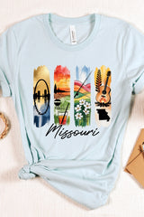 US3001-E3061MO Missouri State Brushstroke Graphic Tee $12.5
