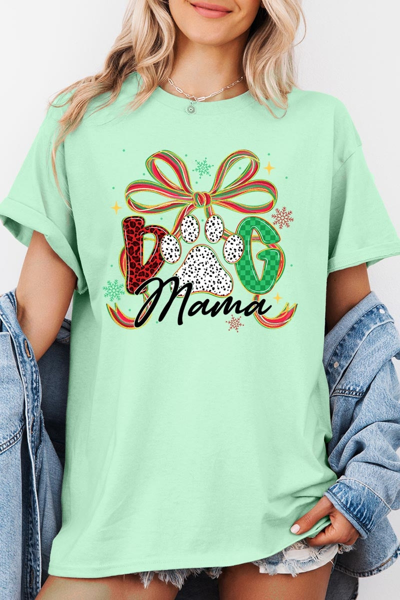 5000P-E3194 Dog Mama Christmas Paw Graphic Plus Heavy Cotton Tee $12.75