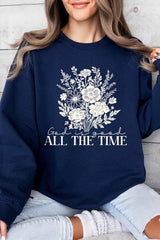 UL180-E3116 God Is Good Floral Graphic Sweatshirt $20