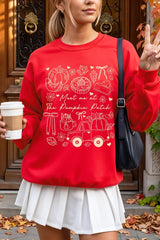 UL180-E3163 Pumpkin Patch Doodle Graphic Sweatshirt $20