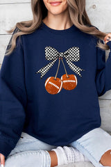 UL180P-E3055 Football Cherries Graphic Plus Sweatshirt $25