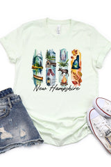 US3001P-E3061NH New Hampshire State Brushstroke Graphic Plus Tee $16