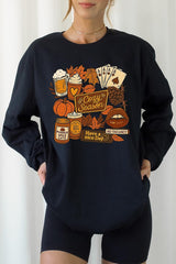 UL240P-E3119 Retro Fall Collage Graphic Plus Long Sleeve Tee $17