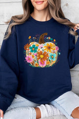UL180-E3118 Floral Pumpkin Graphic Sweatshirt $20