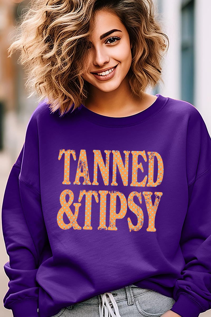 UL180-E3464 Tanned & Tipsy Dot Graphic Sweatshirt $20