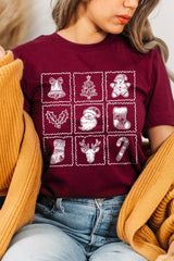US3001-E3215 Christmas Icons Graphic Tee $12.5