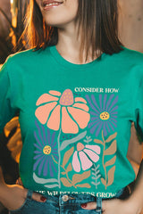 US3001-E3067 Consider the Wildflowers Graphic Tee $12.5