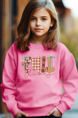 UL180B-E3071Z Fall Vibes Rustic Script Kids Graphic Sweatshirt $20