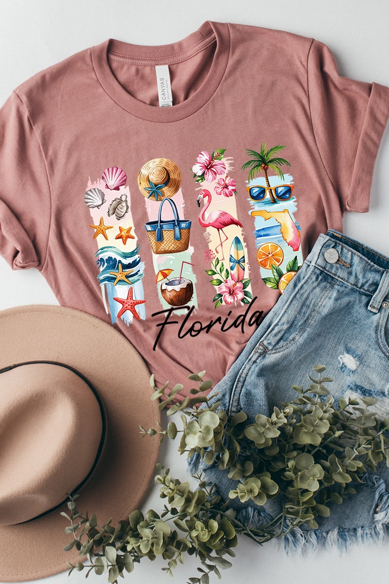 US3001P-E3061FL Florida State Brushstroke Graphic Plus Tee $16