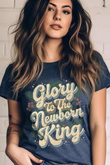 US3001P-E3220 Glory to the Newborn King Graphic Plus Tee $16