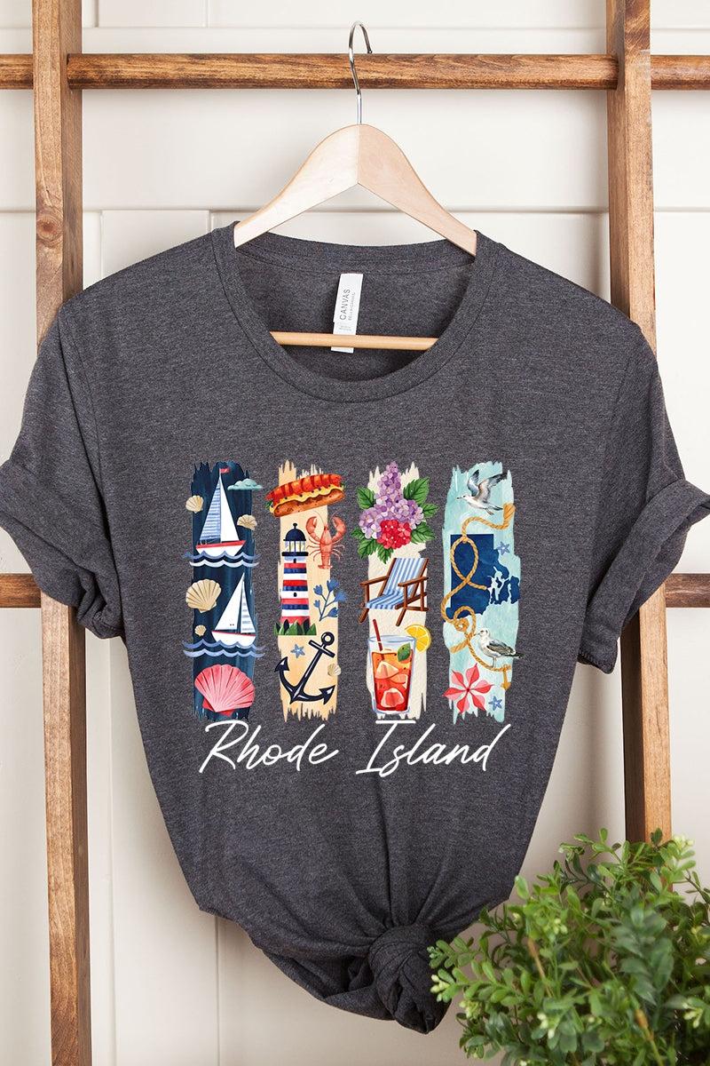 US3001P-E3061RI Rhode Island State Brushstroke Graphic Plus Tee $16