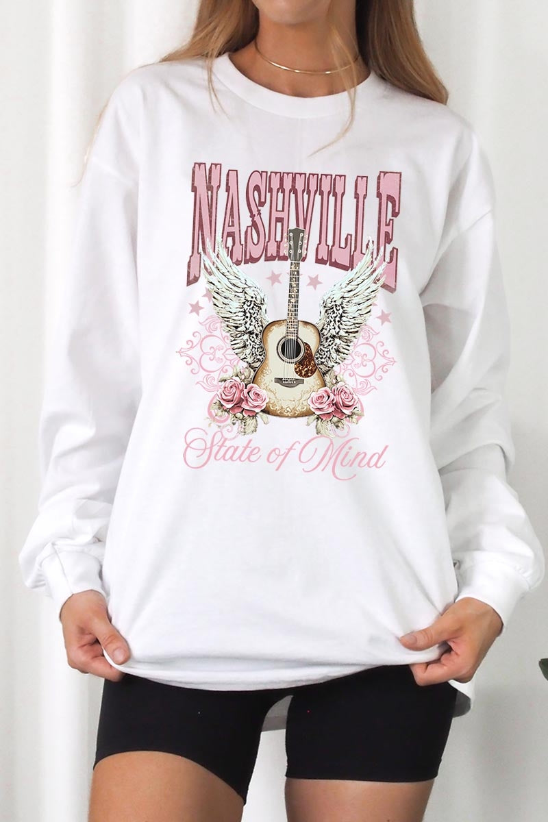 UL240P-E3157 Nashville Rose Graphic Plus Long Sleeve Tee $17
