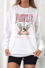 UL240P-E3157 Nashville Rose Graphic Plus Long Sleeve Tee $17