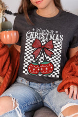US3001P-E3196 Cherry Ornament Christmas Graphic Plus Tee $16