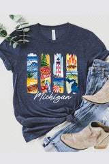 US3001P-E3061MI Michigan State Brushstroke Graphic Plus Tee $16