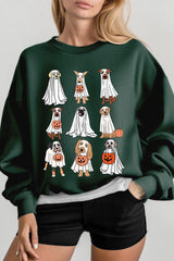 UL180P-E3106 Halloween Ghost Dog Graphic Plus Sweatshirt $25
