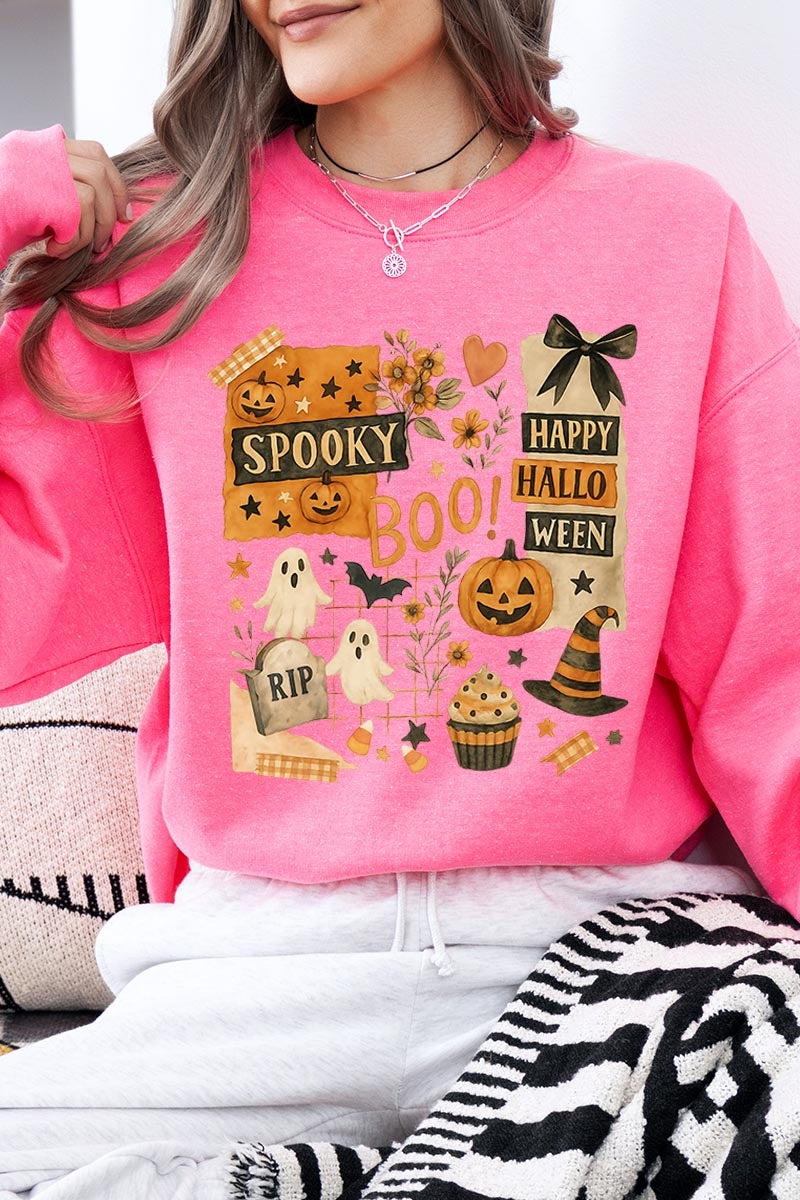 UL180-E3084 Halloween collage Graphic Sweatshirt $20