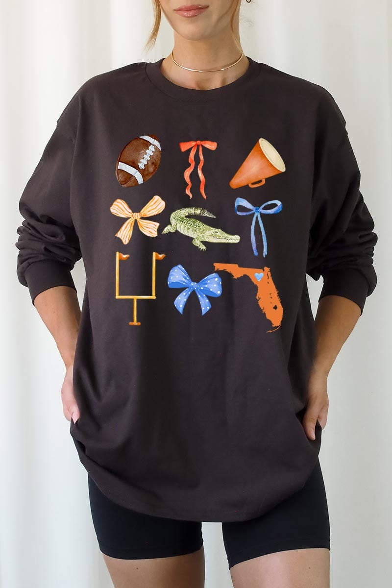 UL240-E3078 Florida Football Graphic Long Sleeve Tee $13.75