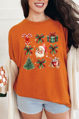 5000-E3217 Santa Gifts & Bows Christmas Graphic Heavy Cotton Tee $9