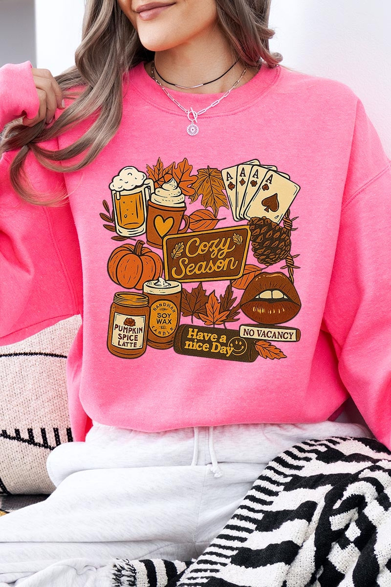 UL180-E3119 Retro Fall Collage Graphic Sweatshirt $20