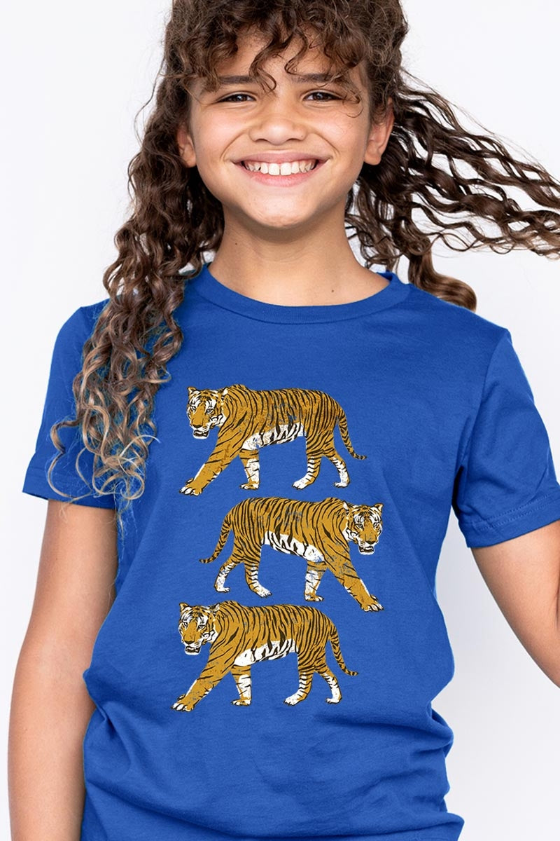 US3001Y-E3104Z Retro Tigers Kids Graphic Tee $11