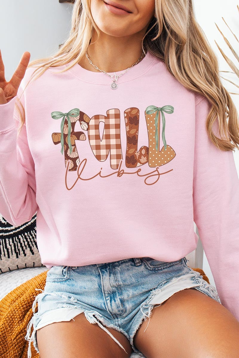 UL180-E3071 Fall Vibes Rustic Script Graphic Sweatshirt $20