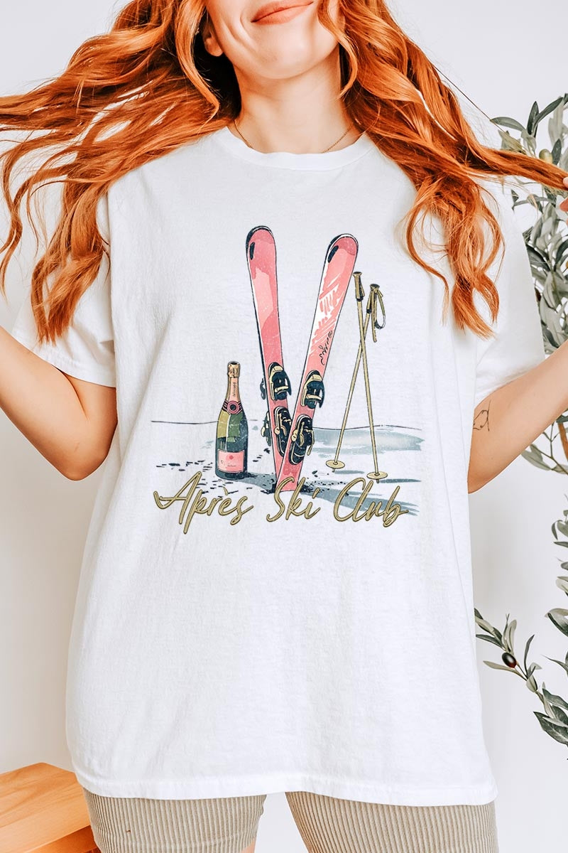 5000-E3187 Apres Ski Club Graphic Heavy Cotton Tee $9