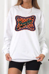UL240-E3144 Itu2019s pumpkin time Graphic Long Sleeve Tee $13.75