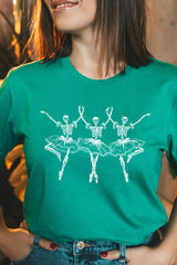 US3001-E3156 Halloween Ballerina Graphic Tee $12.5